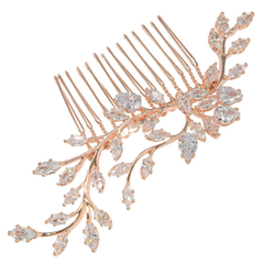 CUBIC ZIRCONIA COLLECTION - SPARKLE VINE COMB - HC244 ROSE GOLD
