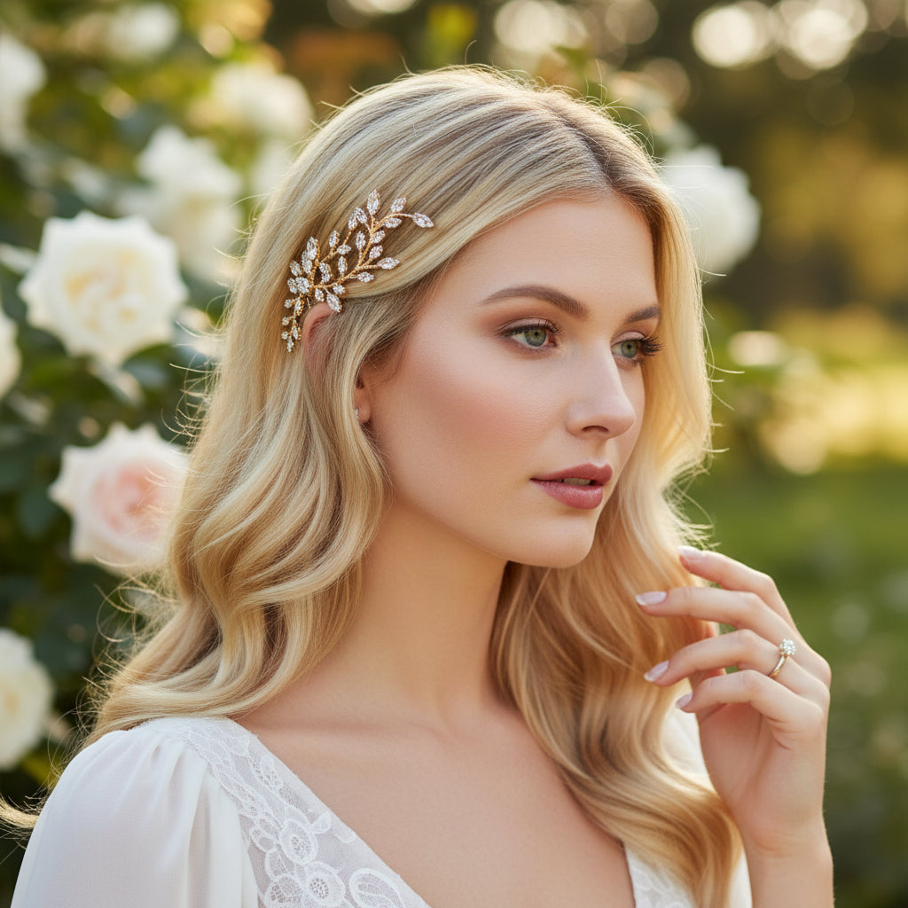 CUBIC ZIRCONIA COLLECTION - SPARKLE VINE COMB - HC244