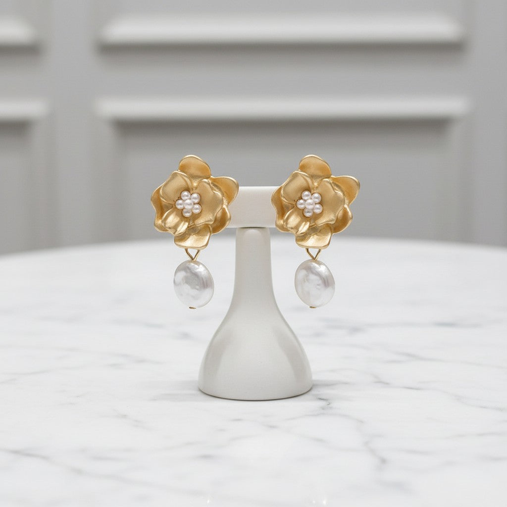 ATHENA COLLECTION - VINTAGE HEIRLOOM EARRINGS - CZER645 GOLD