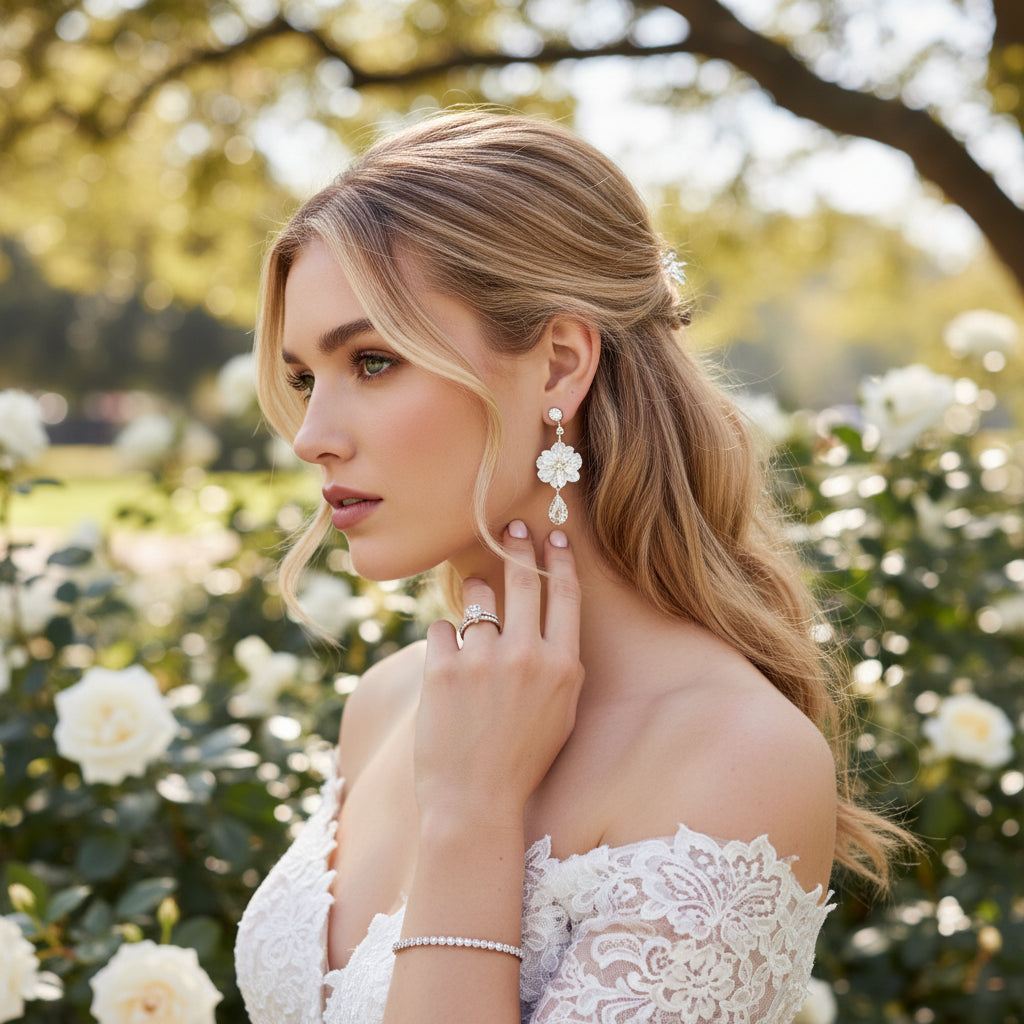 ATHENA COLLECTION - RADIANCE FLOWER EARRINGS - CZER646