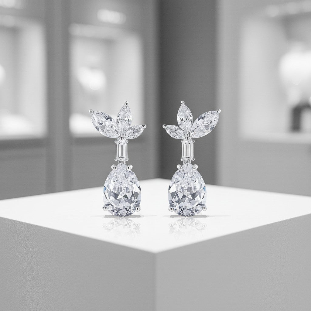 CUBIC ZIRCONIA COLLECTION - DIAMOND SPARKLE EARRINGS - CZER647