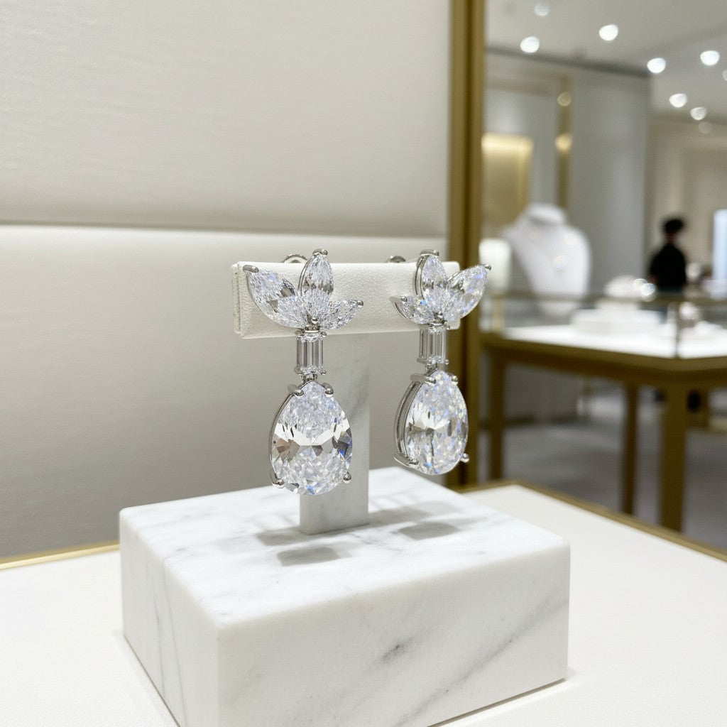 CUBIC ZIRCONIA COLLECTION - DIAMOND SPARKLE EARRINGS - CZER647