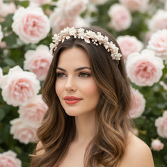 ATHENA COLLECTION - EXQUISITE PEARLIE HEADBAND - AHB121 GOLD
