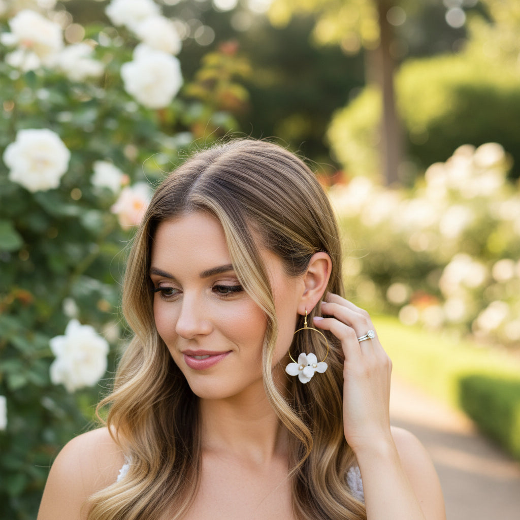 ATHENA COLLECTION - DAINTY DIVINE EARRINGS - CZER650 GOLD