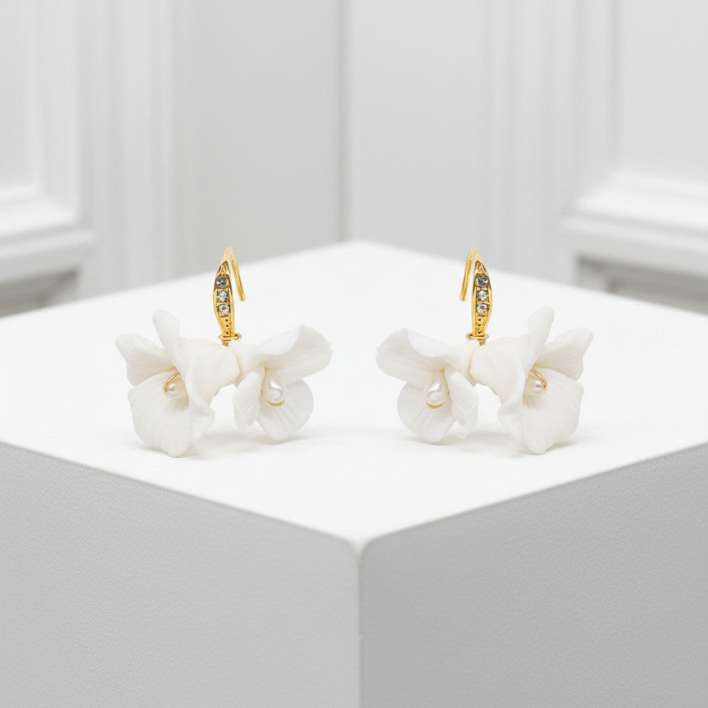 ATHENA COLLECTION - DECADENT FLOWER EARRINGS - CZER652 GOLD