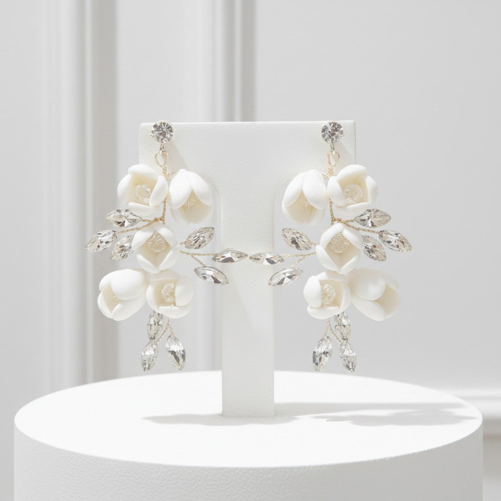 ATHENA COLLECTION - STARLET ELEGANCE EARRINGS - CZER642 CLEAR CRYSTAL