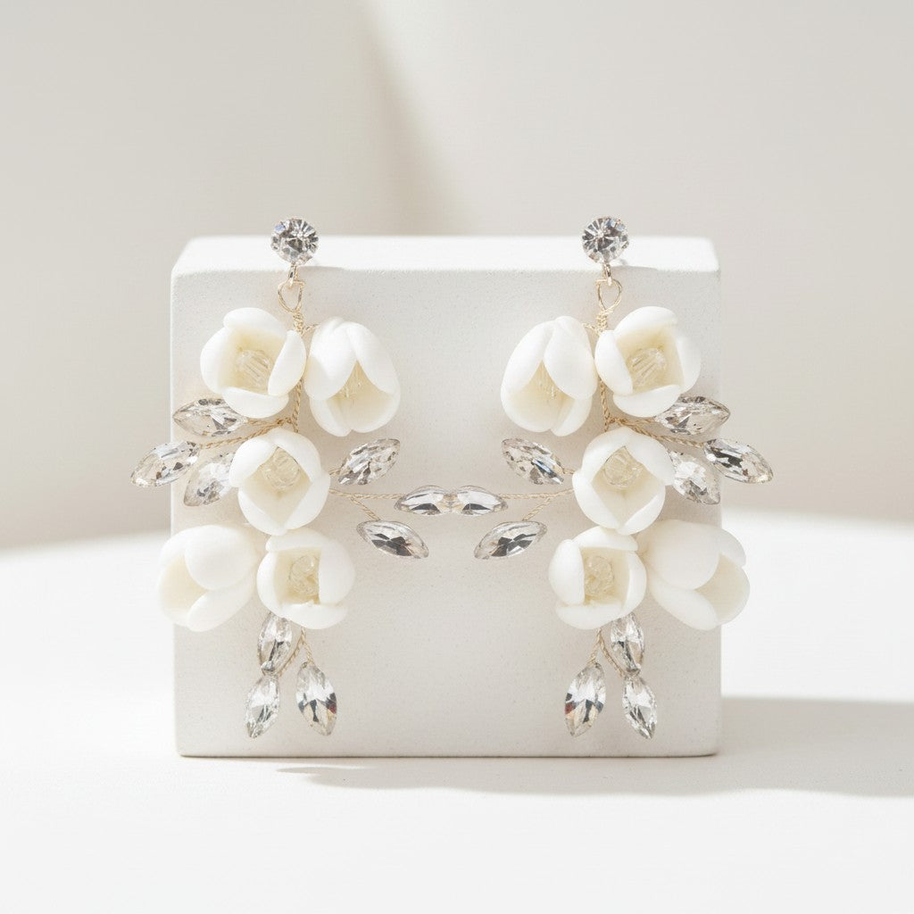 ATHENA COLLECTION - STARLET ELEGANCE EARRINGS - CZER642 CLEAR CRYSTAL