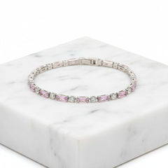 CUBIC ZIRCONIA COLLECTION - SIMPLY SPARKLE BRACELET - BR135 PINK BLUSH