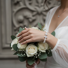 CUBIC ZIRCONIA CRYSTALS - GATSBY DIVINE PEARL BRACELET -BR136