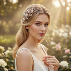 ATHENA COLLECTION - PINK BLUSH HAIR COMB - HC248