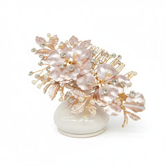 ATHENA COLLECTION - PINK BLUSH HAIR COMB - HC248