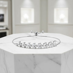 CUBIC ZIRCONIA COLLECTION - SIMULATED DIAMOND BRACELET - CZBR137 SILVER