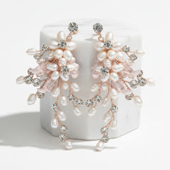 ATHENA COLLECTION - STARLET PEARL EARRINGS - BLUSH PINK CZER653
