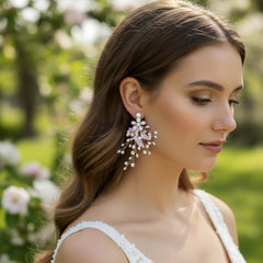 ATHENA COLLECTION - STARLET PEARL EARRINGS - BLUSH PINK CZER653