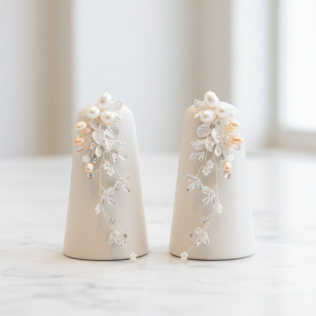 ATHENA COLLECTION - CASCADE OF PEARL EARRINGS - CZER654