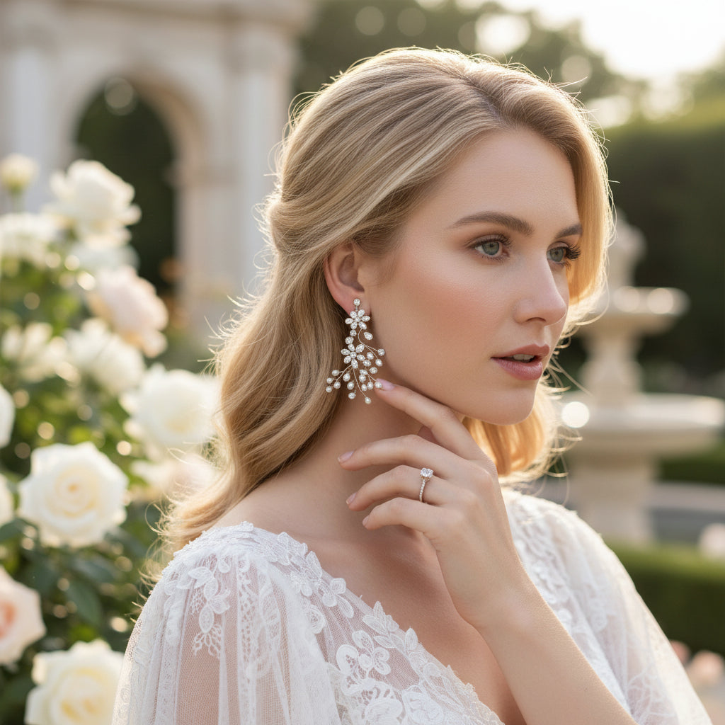 ATHENA COLLECTION - PEARL EXTRAVAGANCE EARRINGS - CZER656 SILVER
