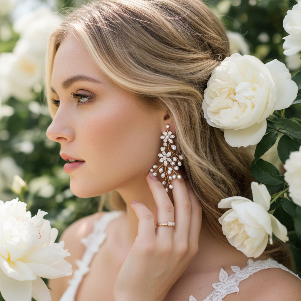ATHENA COLLECTION - PEARL EXTRAVAGANCE EARRINGS - CZER656 SILVER