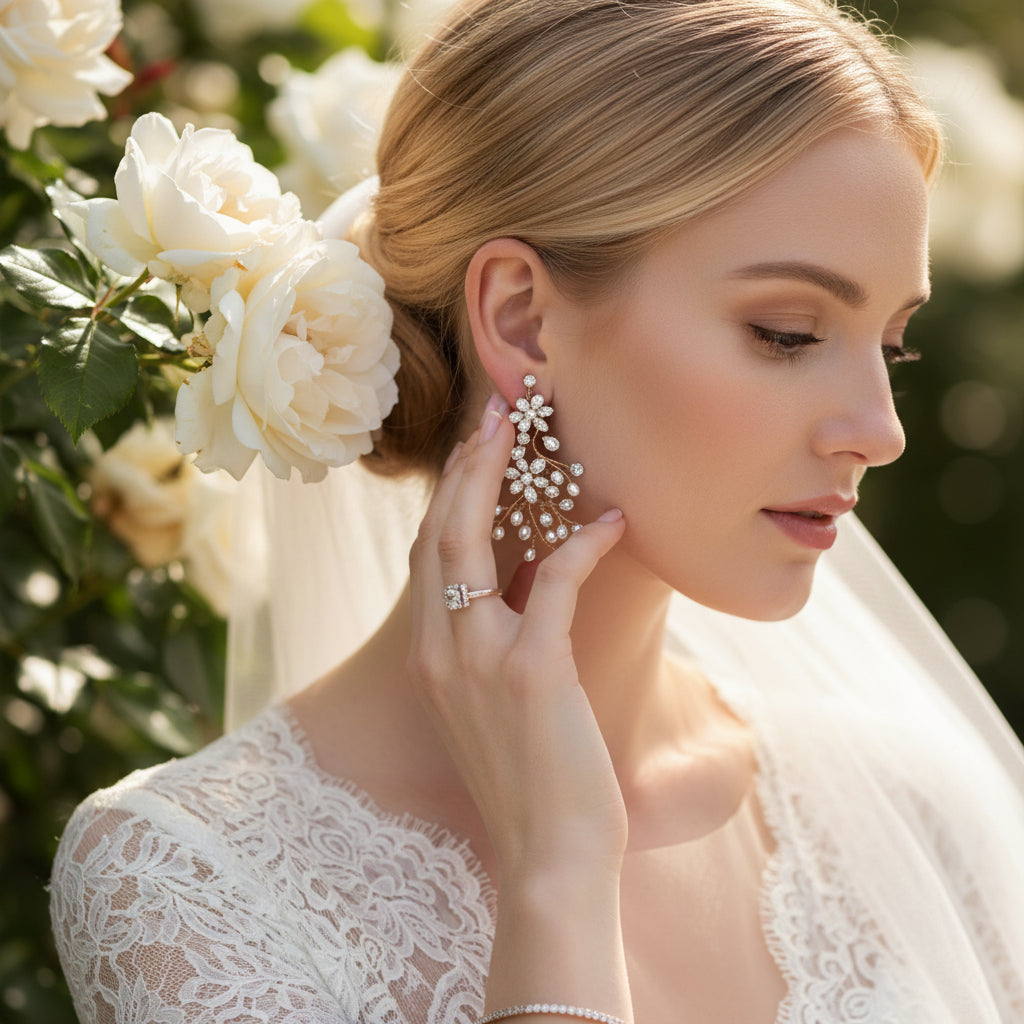 ATHENA COLLECTION - PEARL EXTRAVAGANCE EARRINGS - CZER656 SILVER