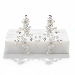 ATHENA COLLECTION - PEARL EXTRAVAGANCE EARRINGS - CZER656 SILVER