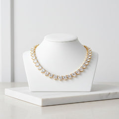 CUBIC ZIRCONIA COLLECTION - LUXE HEART NECKLACE - CZNK238 GOLD