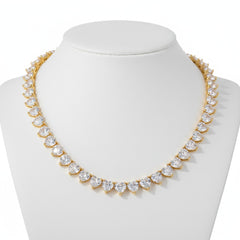 CUBIC ZIRCONIA COLLECTION - LUXE HEART NECKLACE - CZNK238 GOLD