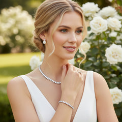 CUBIC ZIRCONIA COLLECTION - TIMELESS ELEGANCE SET - CZNK247 SILVER