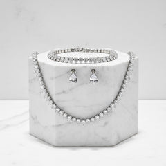 CUBIC ZIRCONIA COLLECTION - TIMELESS ELEGANCE SET - CZNK247 SILVER