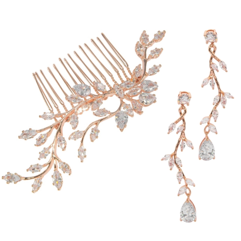 CUBIC ZIRCONIA COLLECTION - CAPTIVATING VINE SET - ROSE GOLD