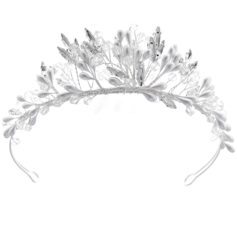 ATHENA COLLECTION - BOHO CHIC TIARA - AHB198 SILVER