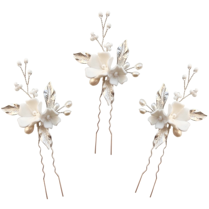 ATHENA COLLECTION - ELEGANCE HAIR PIN SET (THREE PIECES) - PIN 78 SILVER