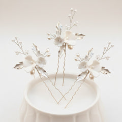 ATHENA COLLECTION - ELEGANCE HAIR PIN SET (THREE PIECES) - PIN 78 SILVER