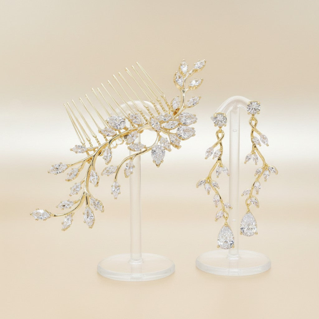 CUBIC ZIRCONIA COLLECTION - CAPTIVATING VINE SET - GOLD
