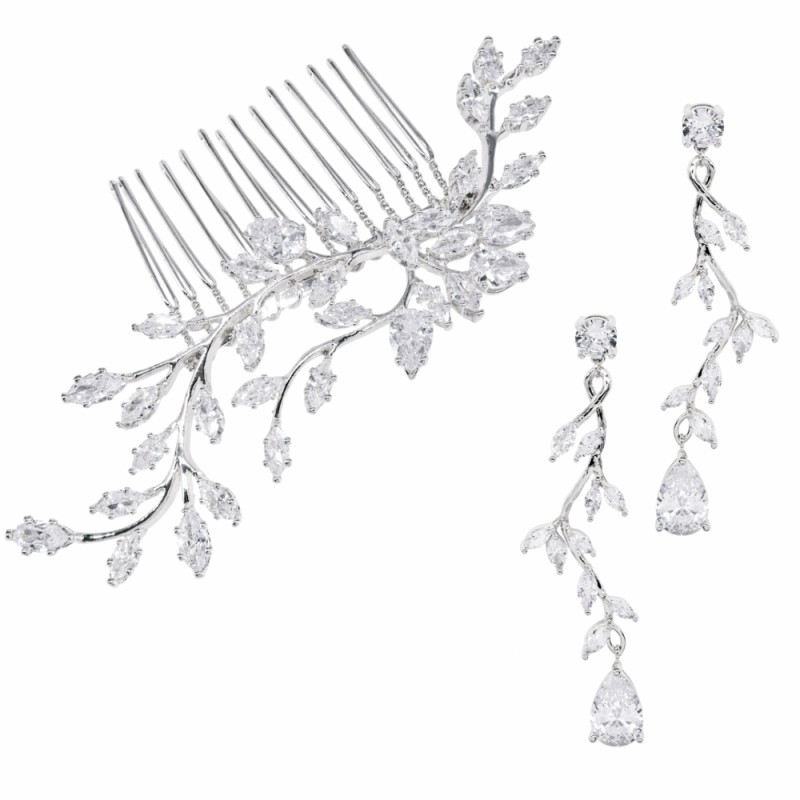 CUBIC ZIRCONIA COLLECTION - CAPTIVATING VINE SET - SILVER