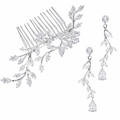 CUBIC ZIRCONIA COLLECTION - CAPTIVATING VINE SET - SILVER