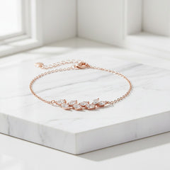CUBIC ZIRCONIA COLLECTION - DAINTY ELEGANCE BRACELET - CZBR154 ROSE GOLD