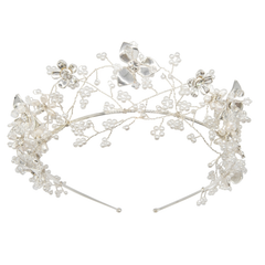 ATHENA COLLECTION - BOHO CHIC TIARA  - SILVER - AHB199