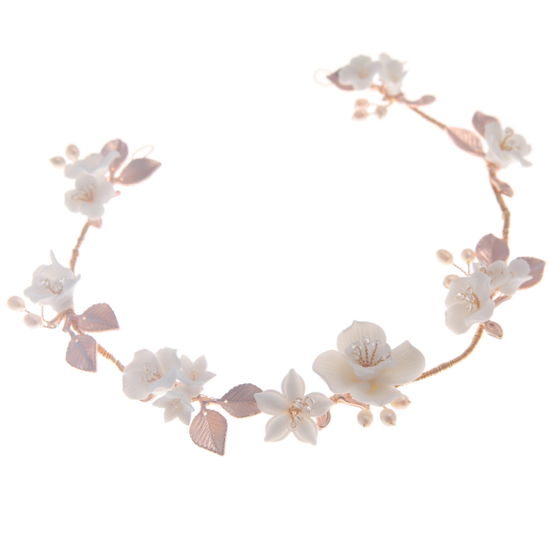 ATHENA COLLECTION - EXQUISITE BRIDAL HAIR VINE - HP243 GOLD