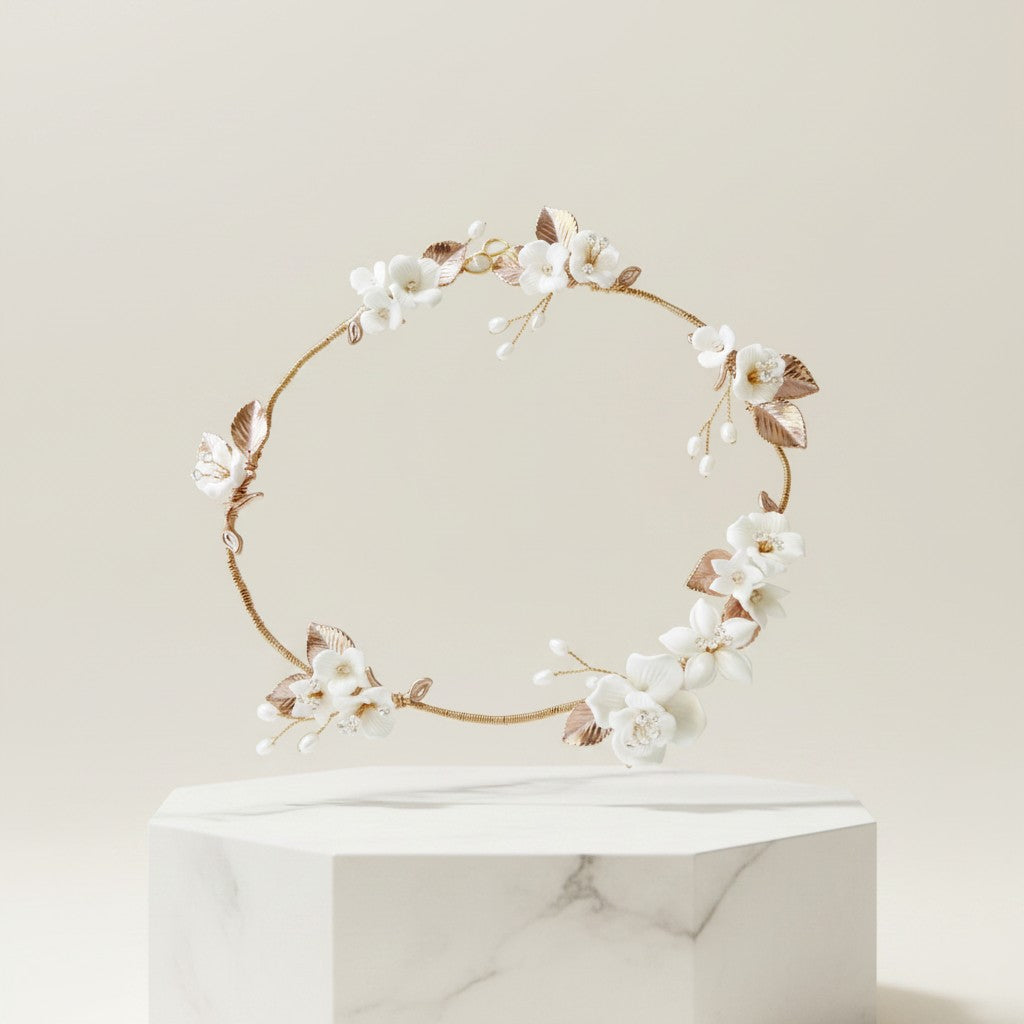 ATHENA COLLECTION - EXQUISITE BRIDAL HAIR VINE - HP243 GOLD