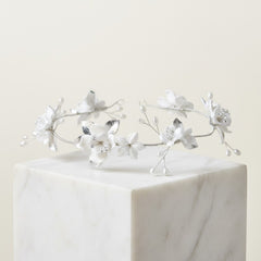 ATHENA COLLECTION - EXQUISITE BRIDAL HAIR VINE - HP243 SILVER