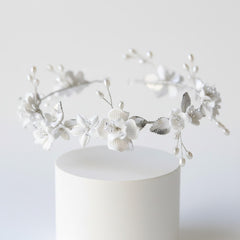ATHENA COLLECTION - EXQUISITE BRIDAL HAIR VINE - HP243 SILVER
