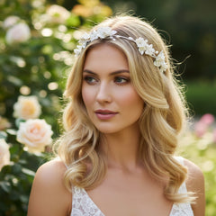 ATHENA COLLECTION - EXQUISITE BRIDAL HAIR VINE - HP243 SILVER