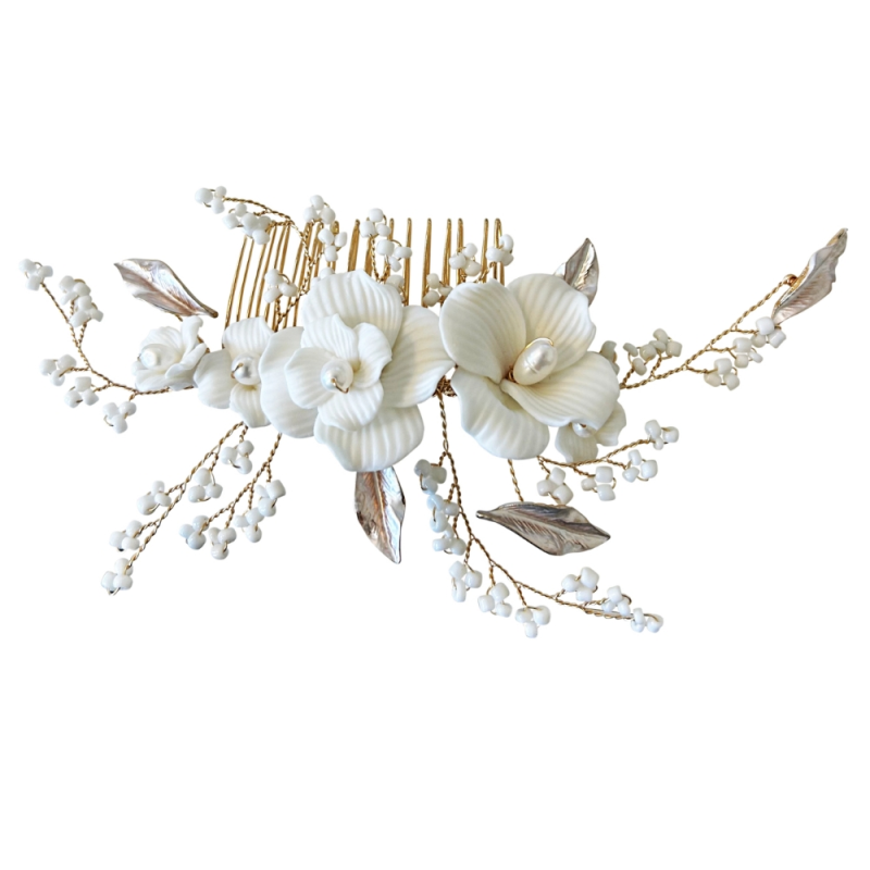 ATHENA COLLECTION - ENCHANTED BRIDAL COMB - HC291 -GOLD