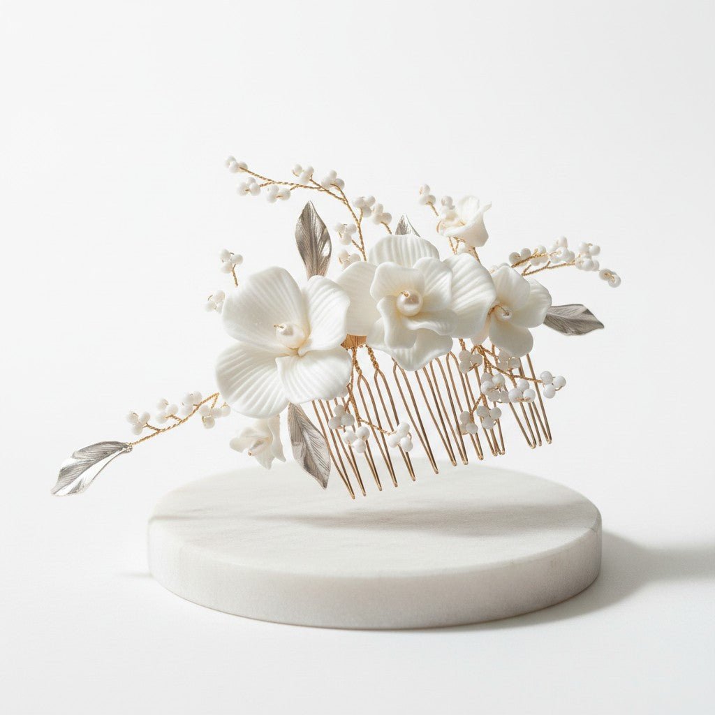 ATHENA COLLECTION - ENCHANTED BRIDAL COMB - HC291 -GOLD