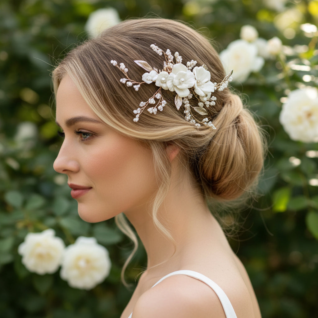 ATHENA COLLECTION - ENCHANTED BRIDAL COMB - HC291 -GOLD