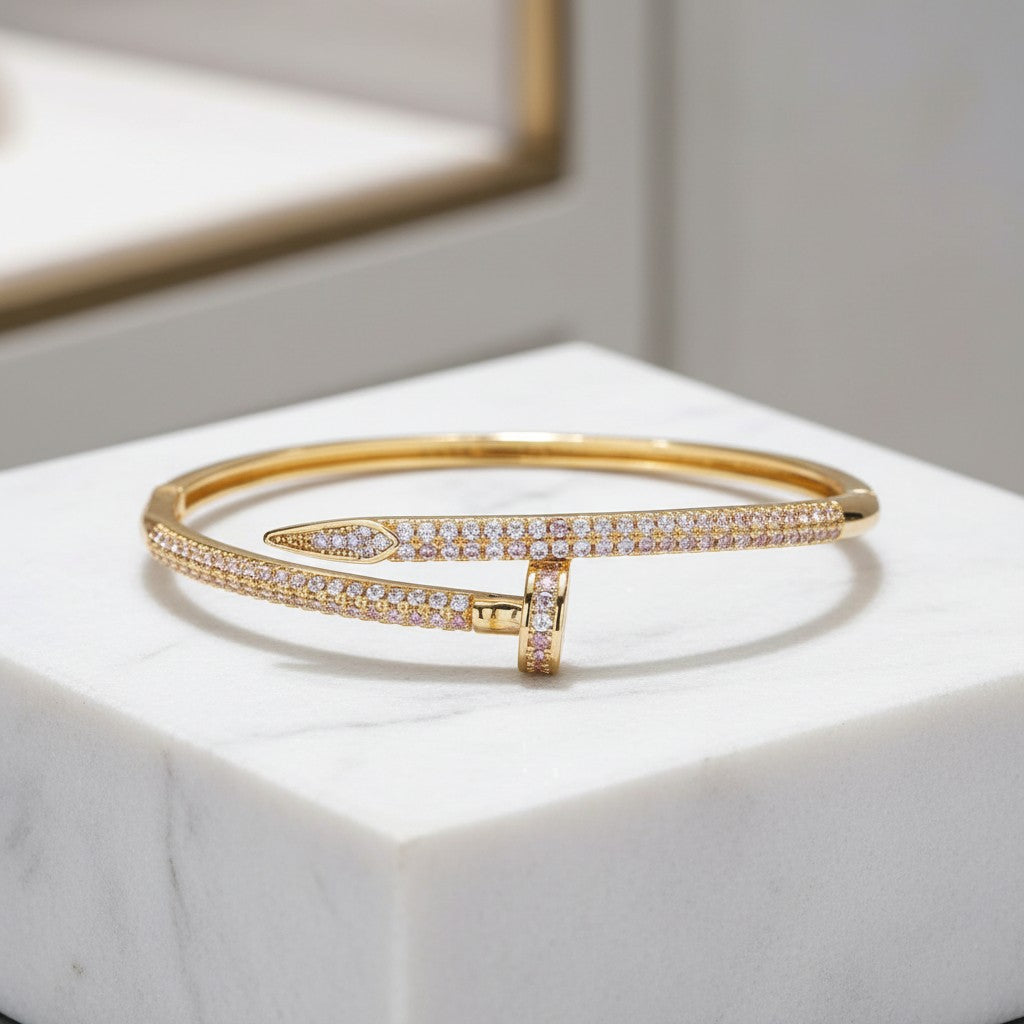 CUBIC ZIRCONIA COLLECTION - CRYSTAL ALLURE BRACELET - CZBR157 18K GOLD PLATED