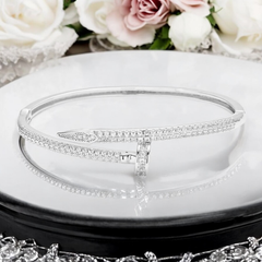 CUBIC ZIRCONIA COLLECTION - CRYSTAL ALLURE BRACELET - CZBR157 SILVER