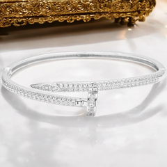 CUBIC ZIRCONIA COLLECTION - CRYSTAL ALLURE BRACELET - CZBR157 SILVER