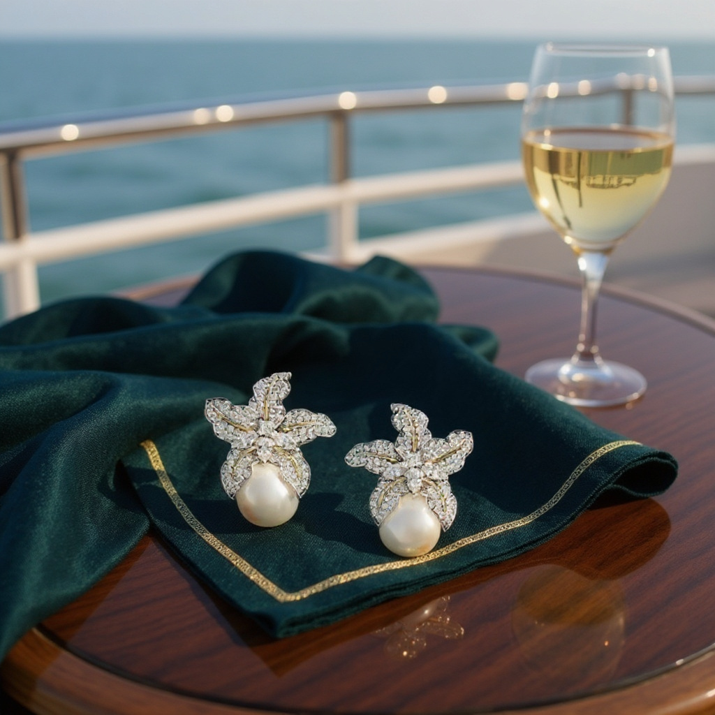 CUBIC ZIRCONIA COLLECTION - VINTAGE TREASURE EARRINGS - CZER805 SILVER