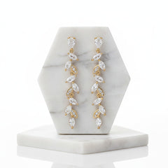 CUBIC ZIRCONIA COLLECTION - SPARKLE DROP EARRINGS - CZER801 GOLD