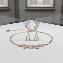 CUBIC ZIRCONIA COLLECTION - DAINTY ELEGANCE BRACELET SET - COLLECTION 2A ROSE GOLD